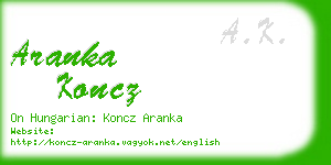 aranka koncz business card